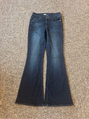 KanCan Dark Indigo Flare Jeans Size 7/27 Style KC7123D Cut 36365
